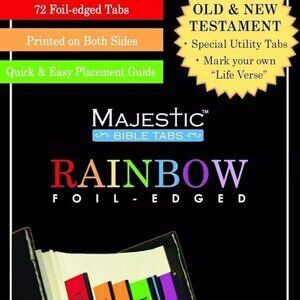Majestic Bible Tabs Rainbow Foil Edged Old & New Testament Tbabs